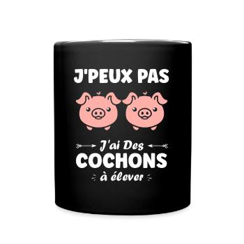cochon - Mug uni - noir - Devant
