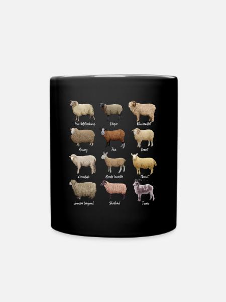 Schaf Zeichnungen - Schafrassen - Tasse einfarbig - Schwarz