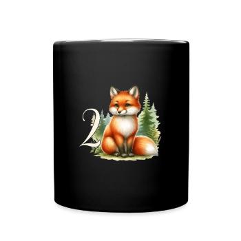 With Fox - Children's Birthday 2 Years - Full Colour Mug - black - Front