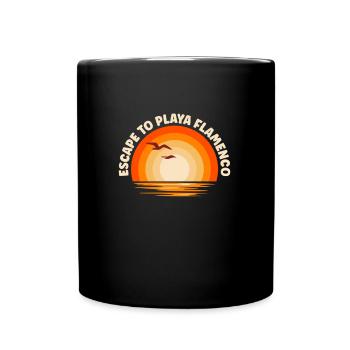 I'm fleeing to Playa Flamenco - Full Colour Mug - black - Front
