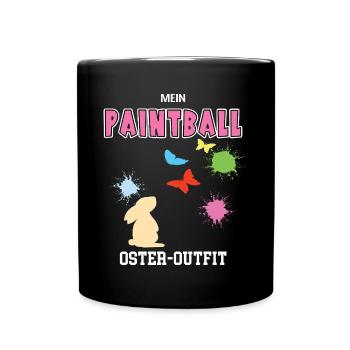 Paintballer Ostern Paintball Spieler Oster Outfit - Tasse einfarbig - Schwarz - Vorne