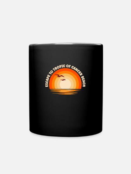 Ich fliehe nach Tropic of Cancer Beach - Tasse einfarbig - Schwarz