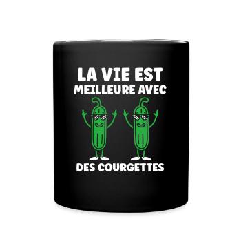 Zucchini-Humor - Tasse einfarbig - Schwarz - Vorne