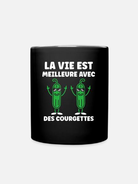 Zucchini-Humor - Tasse einfarbig - Schwarz