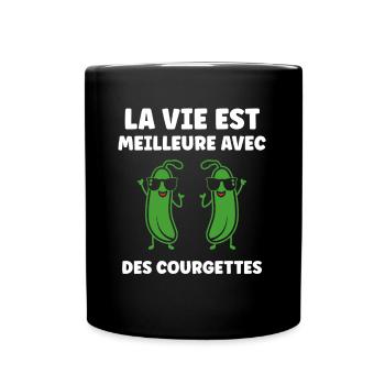 Zucchini-Humor - Tasse einfarbig - Schwarz - Vorne