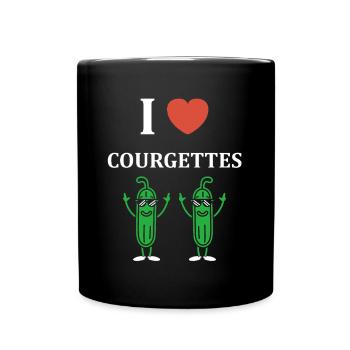 Zucchini-Humor - Tasse einfarbig - Schwarz - Vorne