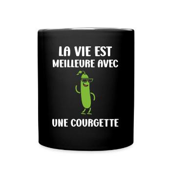 Zucchini-Humor - Tasse einfarbig - Schwarz - Vorne