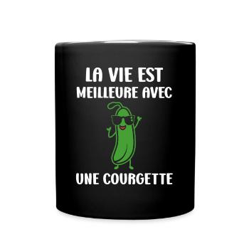 Zucchini-Humor - Tasse einfarbig - Schwarz - Vorne