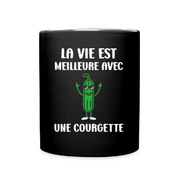 Zucchini-Humor - Tasse einfarbig - Schwarz - Vorne