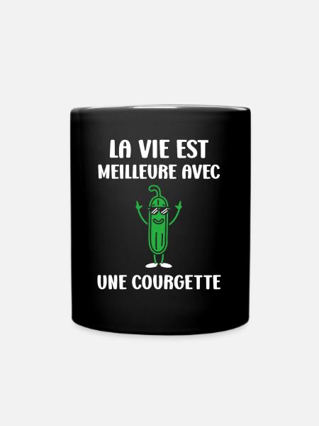 Zucchini-Humor - Tasse einfarbig - Schwarz