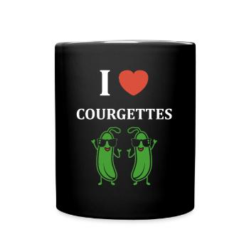 Zucchini-Humor - Tasse einfarbig - Schwarz - Vorne