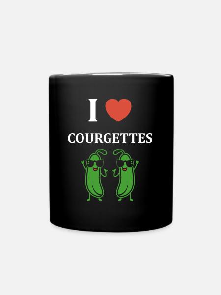 Zucchini-Humor - Tasse einfarbig - Schwarz