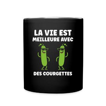 Zucchini-Humor - Tasse einfarbig - Schwarz - Vorne