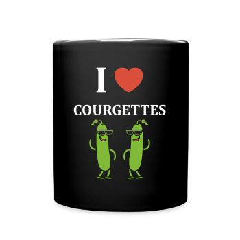 Zucchini-Humor - Tasse einfarbig - Schwarz - Vorne