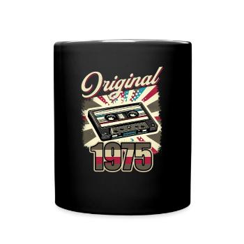 50th Birthday Man Woman 50 Years Decoration 1975 Retro - Full Colour Mug - black - Front