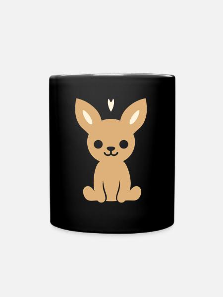 Reh - Tasse einfarbig - Schwarz