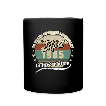 40. Geburtstag April 1985 Jahrgang 40 Jahre Legend - Tasse einfarbig - Schwarz - Vorne