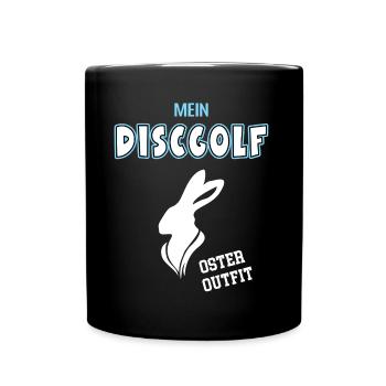 Discgolf Oster Outfit Discgolfspieler Ostern - Tasse einfarbig - Schwarz - Vorne