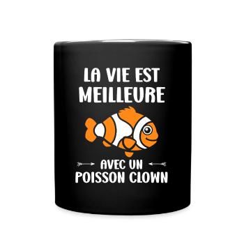 Humour Poisson rouge - Mug uni - noir - Devant
