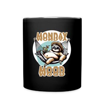 Lustiges Faultier Design Montag Stimmung Arbeit - Tasse einfarbig - Schwarz - Vorne