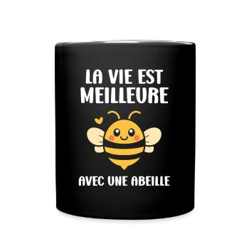 Abeille - Mug uni - noir - Devant