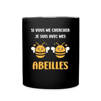 Abeille - Mug uni - noir - Devant