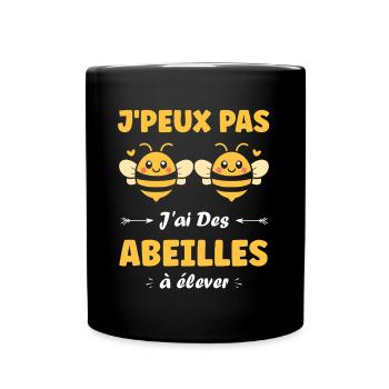 Abeille - Mug uni - noir - Devant