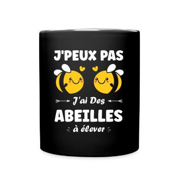 Abeille - Mug uni - noir - Devant