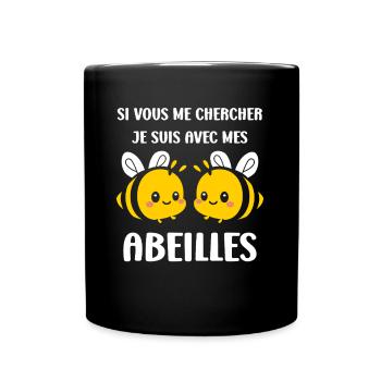 Abeille - Mug uni - noir - Devant