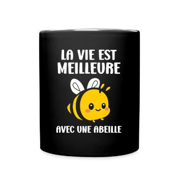 Abeille - Mug uni - noir - Devant