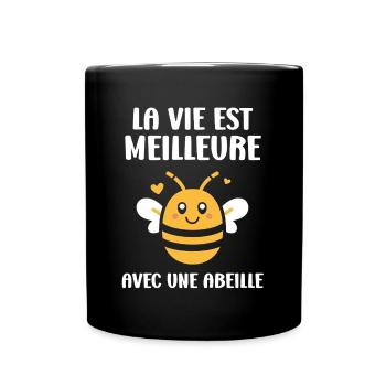 Abeille - Mug uni - noir - Devant
