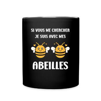 Abeille - Mug uni - noir - Devant