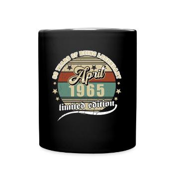 60. Geburtstag April 1965 Jahrgang 60 Jahre - Tasse einfarbig - Schwarz - Vorne
