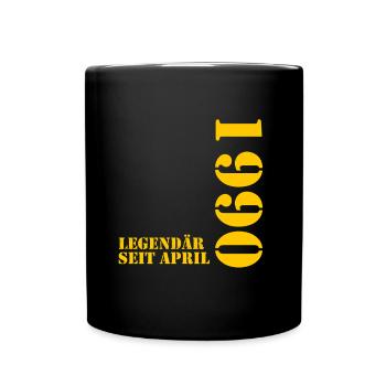 35. Geburtstag 35 Jahre alt Legendär seit April - Tasse einfarbig - Schwarz - Vorne