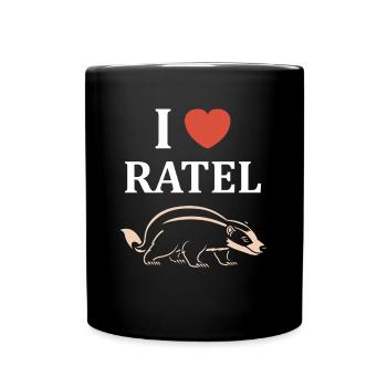Honigdachs - Tasse einfarbig - Schwarz - Vorne