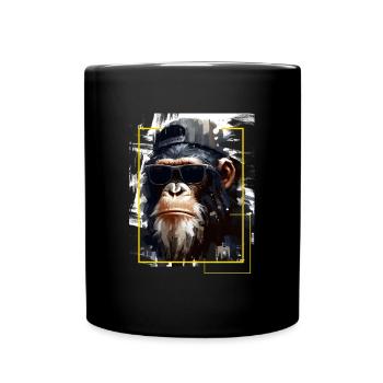 Lunettes de soleil Singe - Motif Animalier Art Singe Animalier - Mug uni - noir - Devant