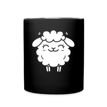 Schaf - Tasse einfarbig - Schwarz - Vorne