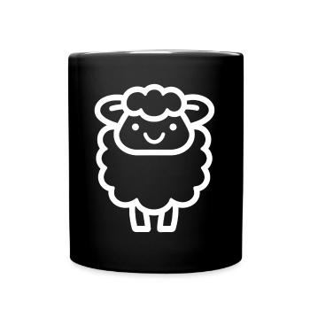 Schaf - Tasse einfarbig - Schwarz - Vorne