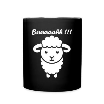 Schaf - Tasse einfarbig - Schwarz - Vorne