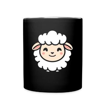 Schaf - Tasse einfarbig - Schwarz - Vorne