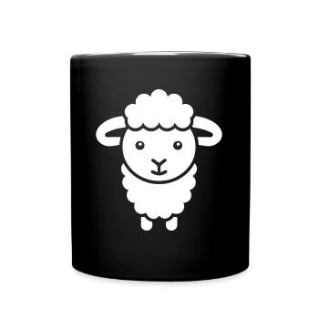 Schaf - Tasse einfarbig - Schwarz - Vorne