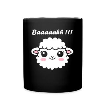 Schaf - Tasse einfarbig - Schwarz - Vorne