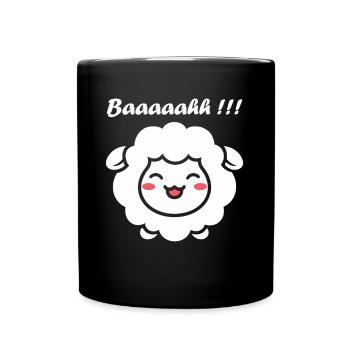 Schaf - Tasse einfarbig - Schwarz - Vorne