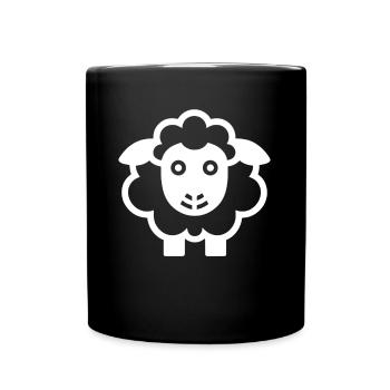 Schaf - Tasse einfarbig - Schwarz - Vorne