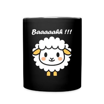 Schaf - Tasse einfarbig - Schwarz - Vorne
