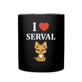 Serval - Tasse einfarbig - Schwarz - Vorne