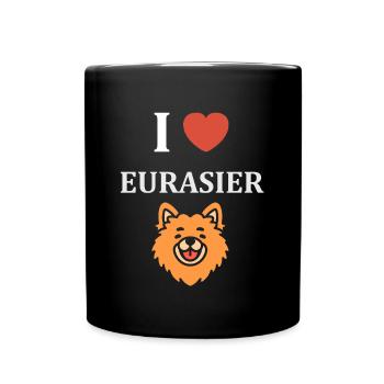 Eurasier - Tasse einfarbig - Schwarz - Vorne