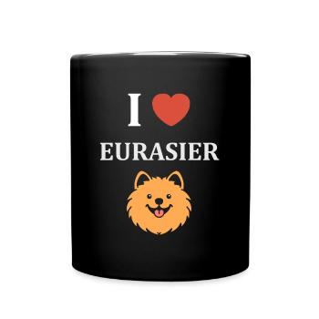 Eurasier - Tasse einfarbig - Schwarz - Vorne