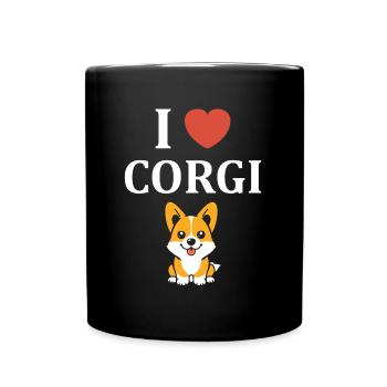 corgi - Full Colour Mug - black - Front