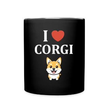 corgi - Full Colour Mug - black - Front